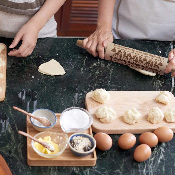 EasyCarve™ - Weihnachtliche Rolling Pins aus Holz [Letzter Tag Rabatt]