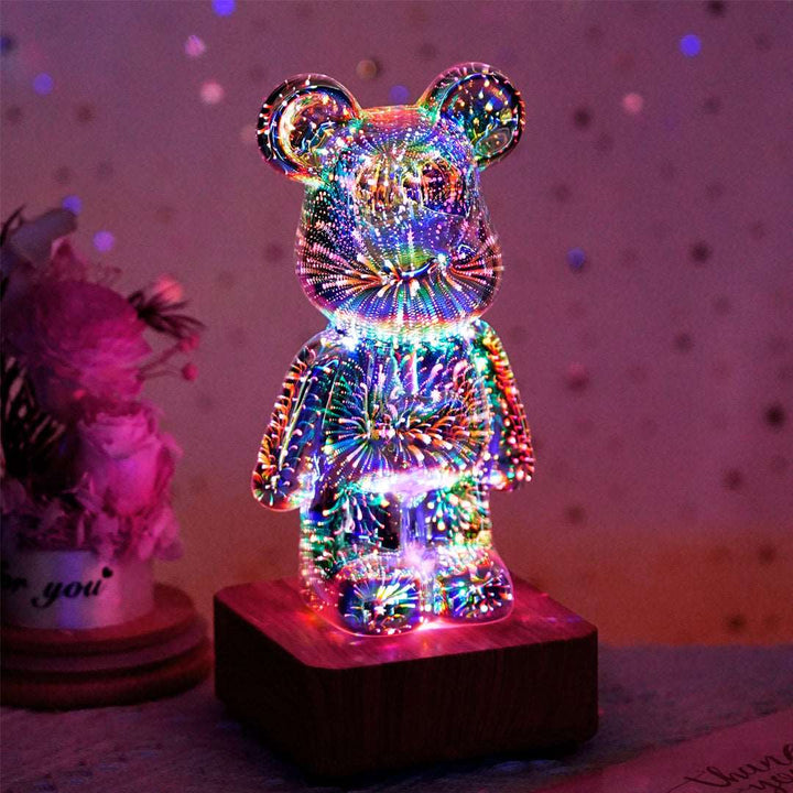 GlowingBear™ – 3D Feuerwerk Lampe mit magischem Lichteffekt