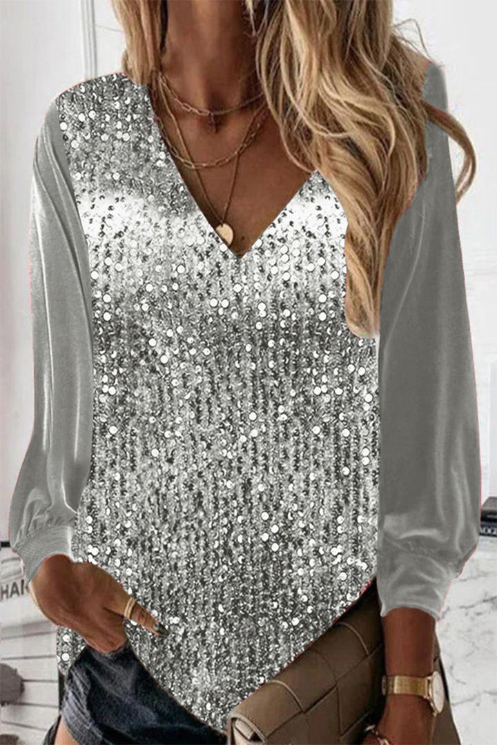 Carla | Schlichte Glitzerbluse