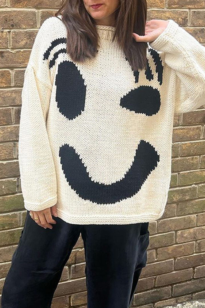 Emma | Lässiger Smiley-Pullover