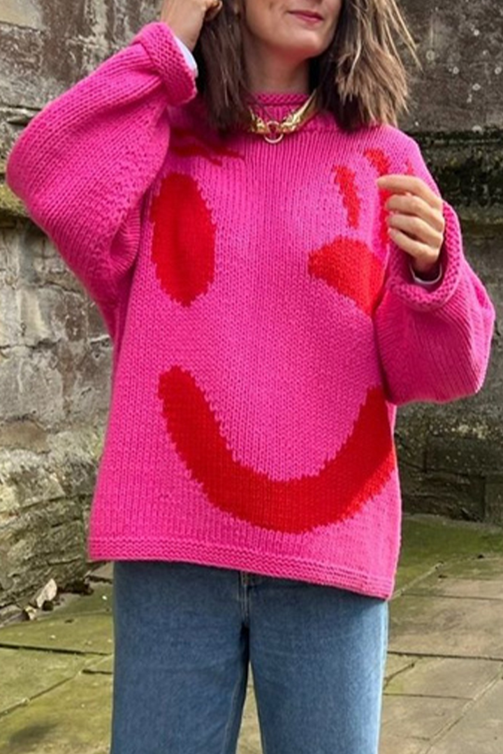 Emma | Lässiger Smiley-Pullover