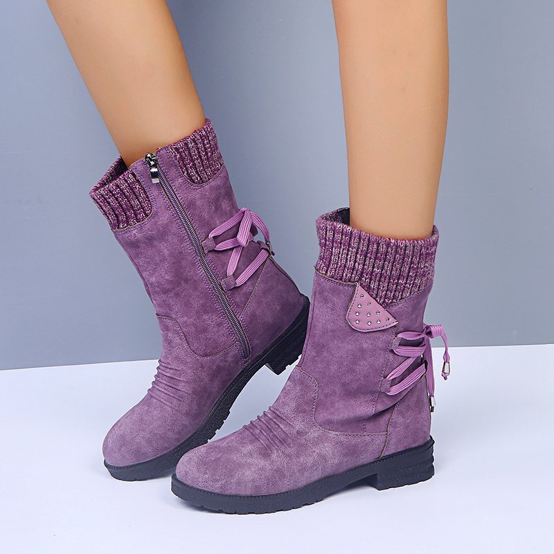 Lea™ | Warme mittelhohe Damen-Winterstiefel mit Wolle