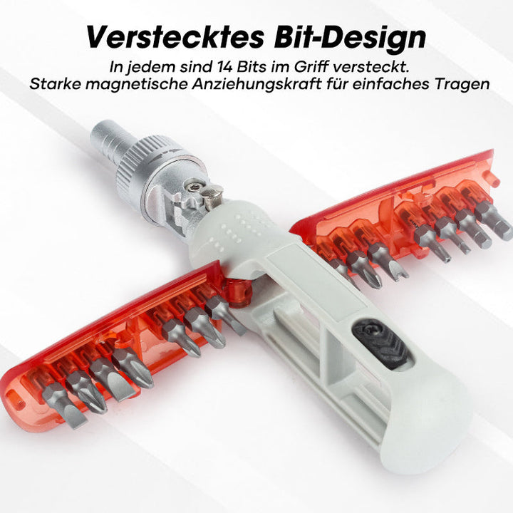 EasyScrew™ – 14-in-1 Ratschen-Schraubendreher für Haushalt & Werkstatt