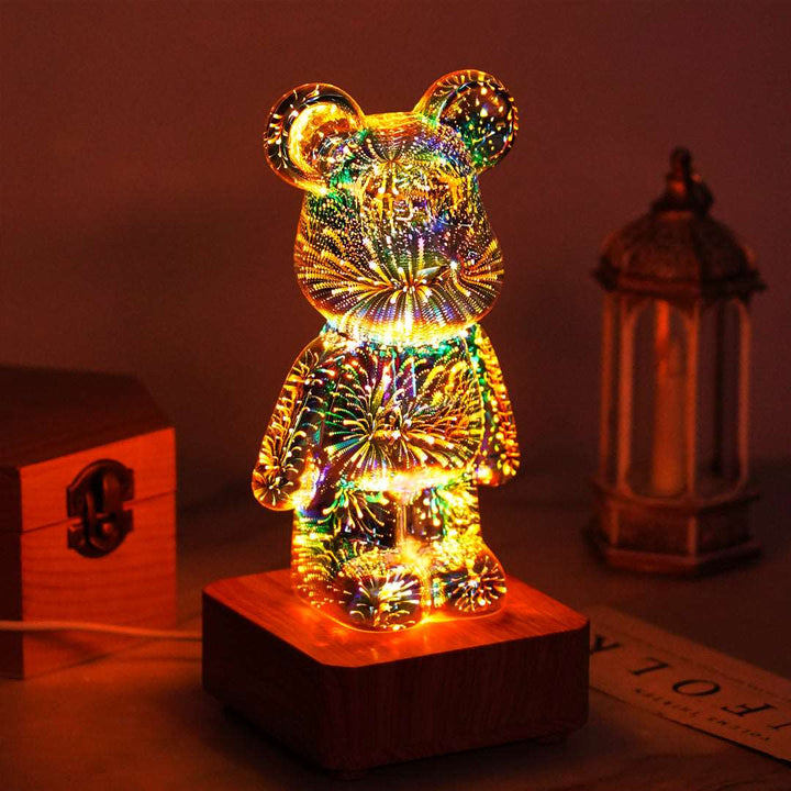 GlowingBear™ – 3D Feuerwerk Lampe mit magischem Lichteffekt