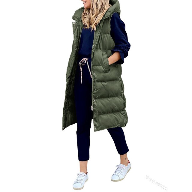 Cynthia™ Weste Langer Baumwollmantel Ärmellose lockere Jacke