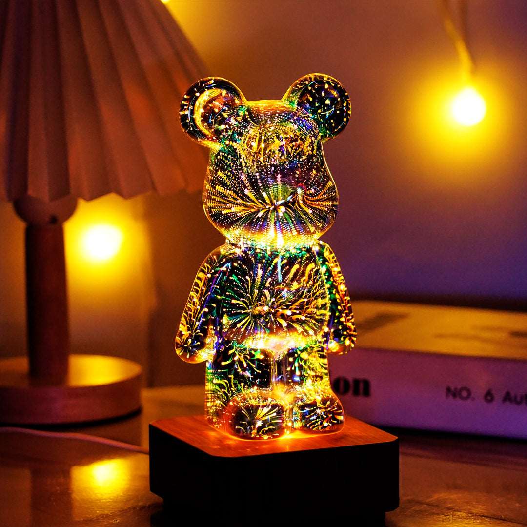 GlowingBear™ – 3D Feuerwerk Lampe mit magischem Lichteffekt