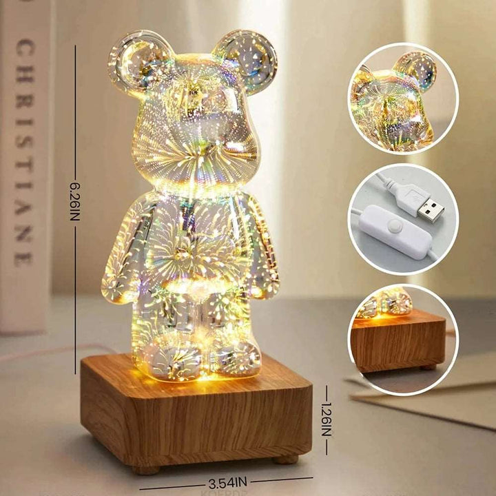 GlowingBear™ – 3D Feuerwerk Lampe mit magischem Lichteffekt