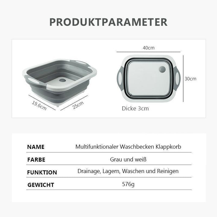 50% RABATT | SliceBasket™ - Multifunktionelle Schneidebretter und klappbarer Abtropfkorb