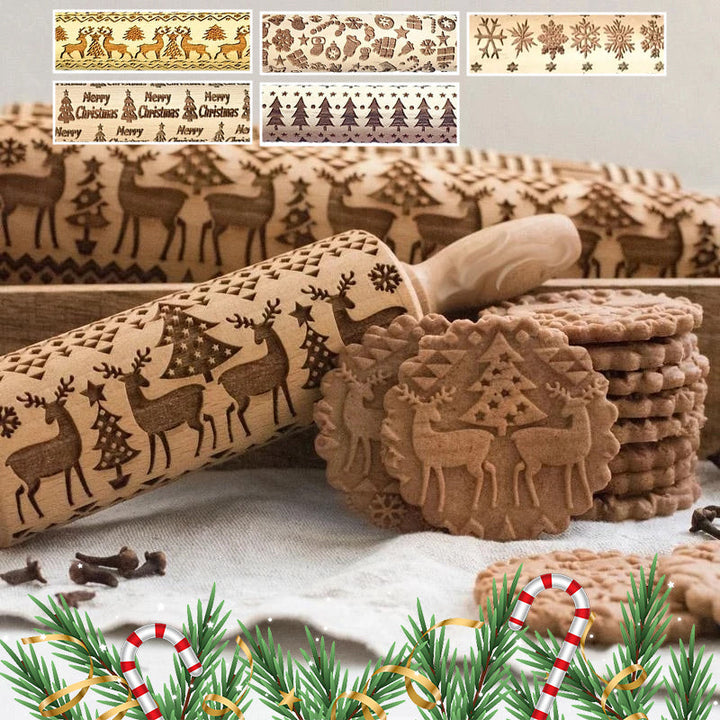EasyCarve™ - Weihnachtliche Rolling Pins aus Holz [Letzter Tag Rabatt]