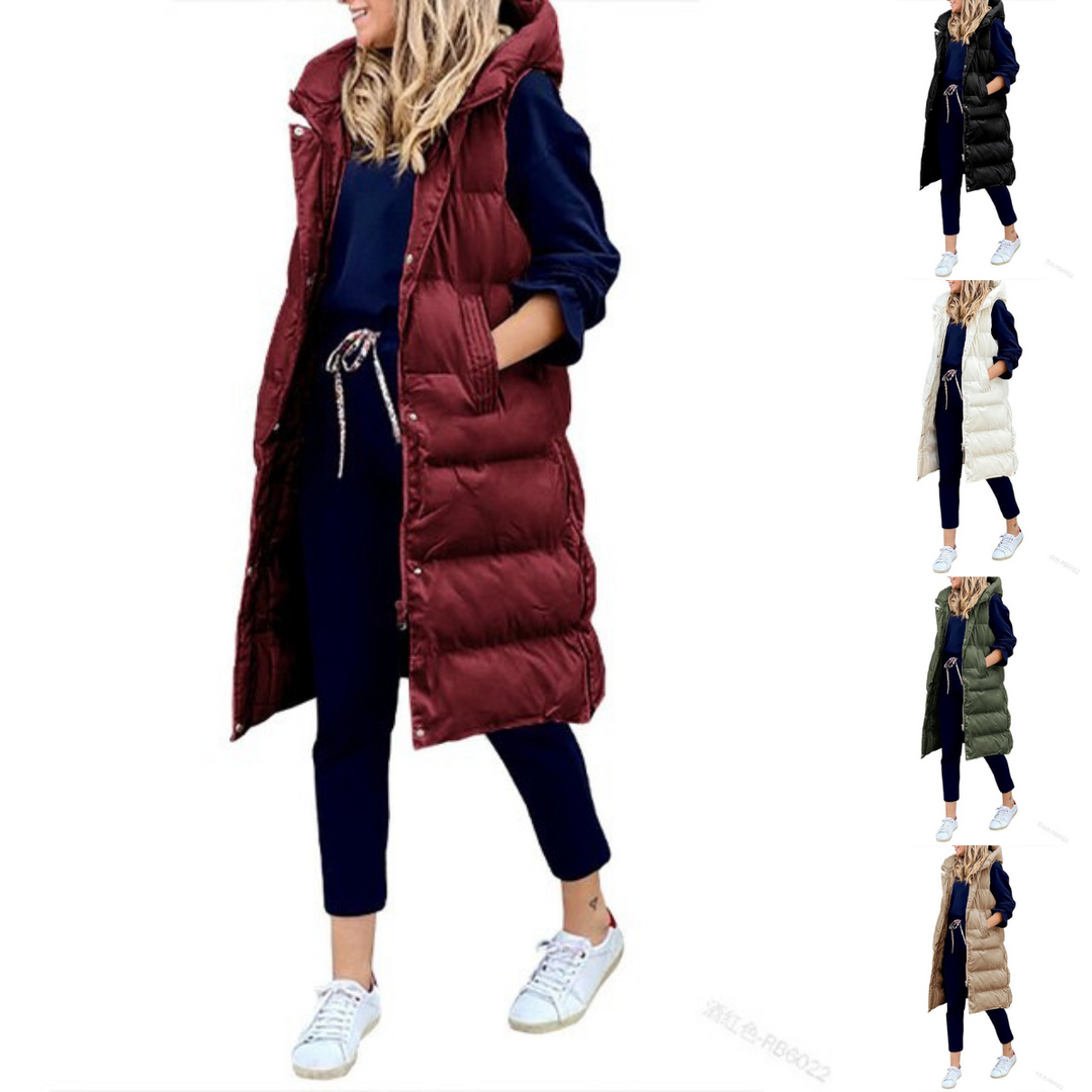 Cynthia™ Weste Langer Baumwollmantel Ärmellose lockere Jacke