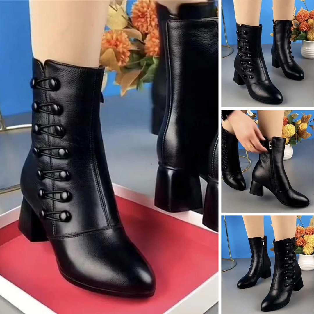 Angelica™ Die neuen hochhackigen kurzen Lederstiefel