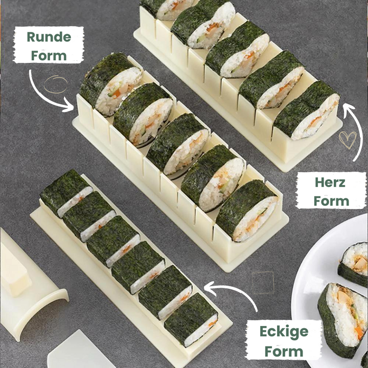 SushiPro™ – Sushi Maker Set (3 Formen + GRATIS Löffel & Gabel)