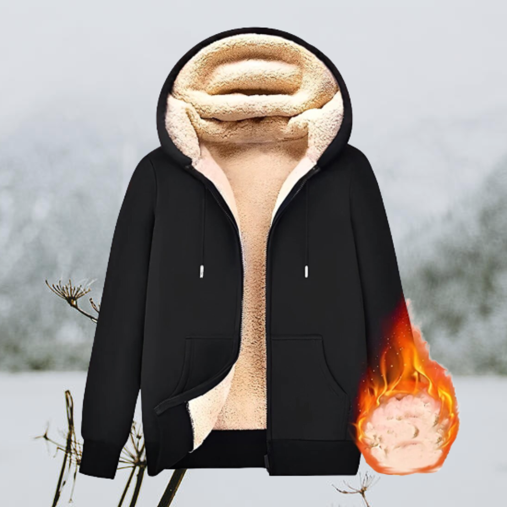 50% RABATT || Nele™-  Kuschelige Unisex-Lammfell-Kapuzenjacke