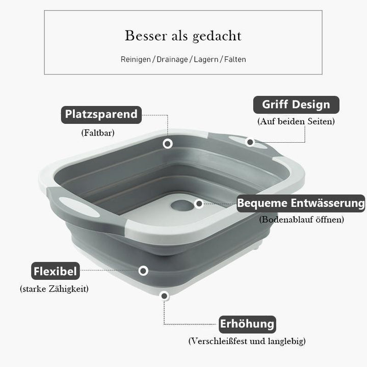 50% RABATT | SliceBasket™ - Multifunktionelle Schneidebretter und klappbarer Abtropfkorb