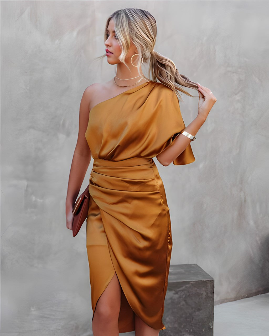 Oliva™ | Stilvolles One-Shoulder Kleid für besondere Anlässe