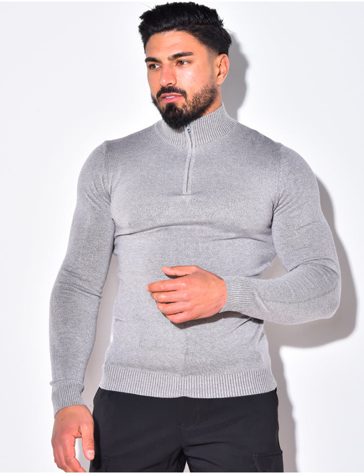 50% RABATT || Otto™ - Halblanger Rollkragenpullover mit Reißverschluss