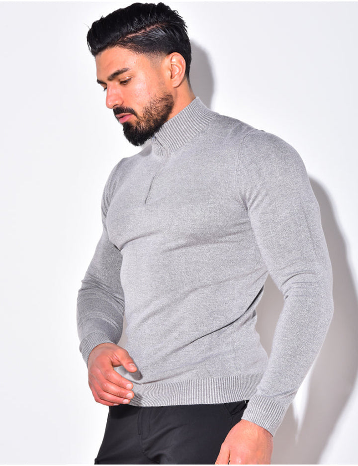 50% RABATT || Otto™ - Halblanger Rollkragenpullover mit Reißverschluss