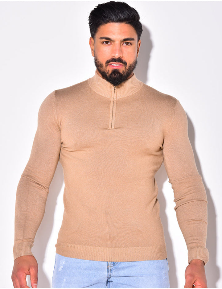 50% RABATT || Otto™ - Halblanger Rollkragenpullover mit Reißverschluss