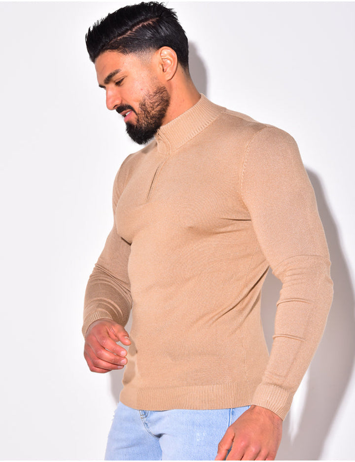 50% RABATT || Otto™ - Halblanger Rollkragenpullover mit Reißverschluss