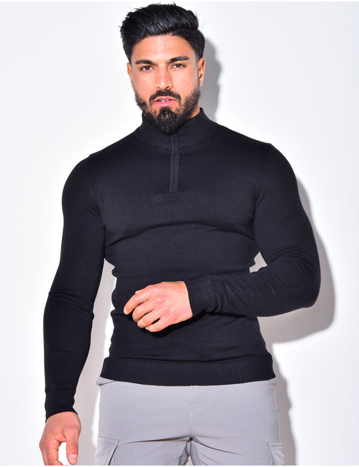 50% RABATT || Otto™ - Halblanger Rollkragenpullover mit Reißverschluss