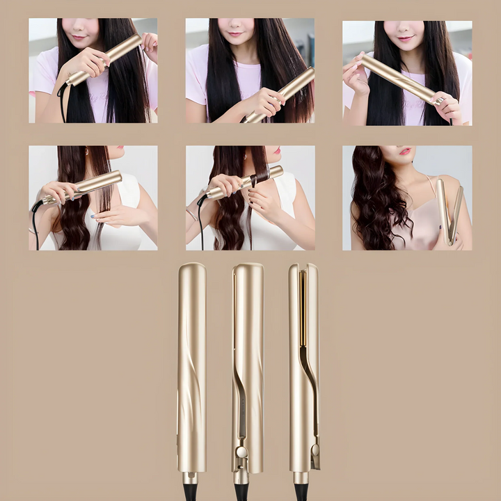 HairDeluxe™ | 2-in-1 Glätteisen & Lockenstyler – Perfektes Styling für Glattes und Lockiges Haar