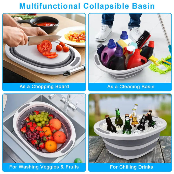 50% RABATT | SliceBasket™ - Multifunktionelle Schneidebretter und klappbarer Abtropfkorb